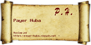 Payer Huba névjegykártya